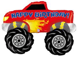 1 Folienballon Happy Birthday Monster Truck 